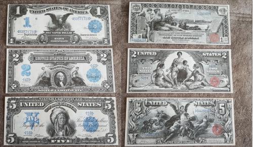 Качественные копии банкнот США c В/З Серебряный доллар 1896-1899 год. супер скидки!!!