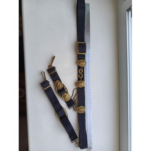 Ремень с подвесами для кортика , ВМС СССР, со львами