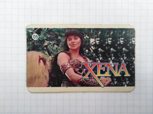 Картонная карточка от жвачек "Xena" 