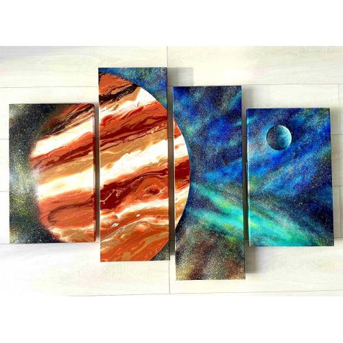 Модульная картина (4 части) Акрил "Юпитер"