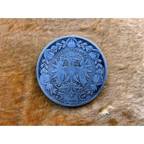 5 Австро-Вегерских крон 1900 года,серебро