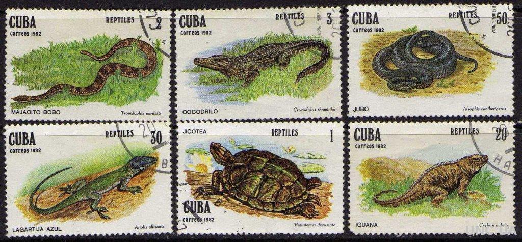Куба Фауна Земноводные Змеи Ящерицы Серия Редкая