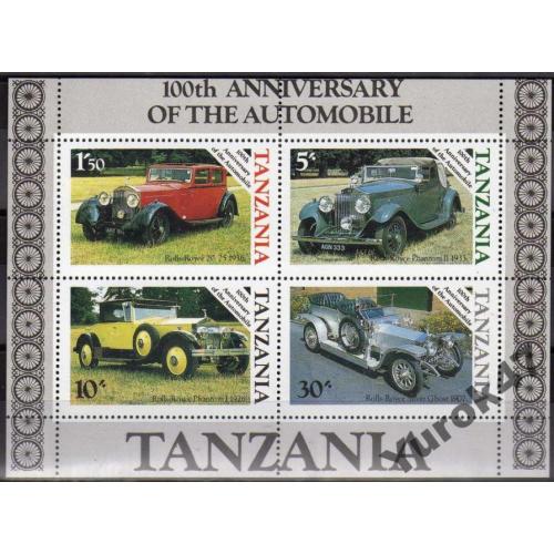 Танзания Транспорт Машины Автомобили Ретро Блок Чистый Редкий