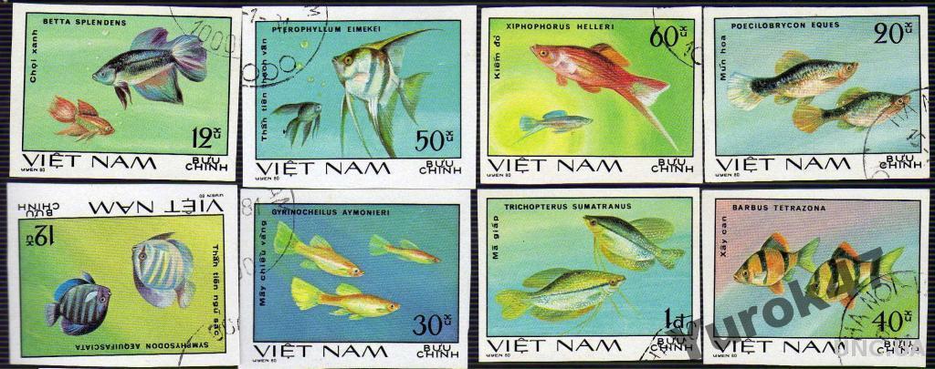 Вьетнам Фауна Морские обитатели Рыбы Полная Серия б/з