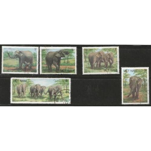 Вьетнам Фауна Животные Африка Слоны Мамонты Серия Редкая