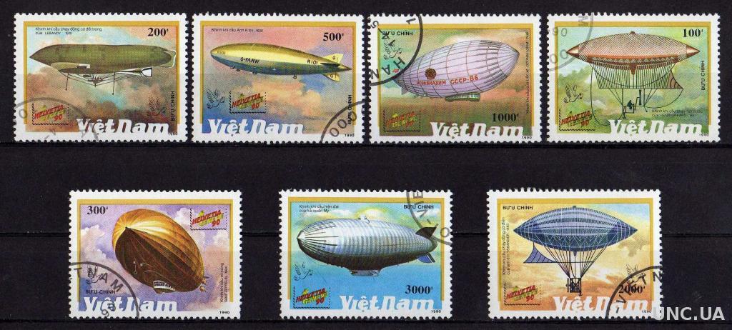 Вьетнам Транспорт Авиация Воздушные шары Дирижабли Полная Серия