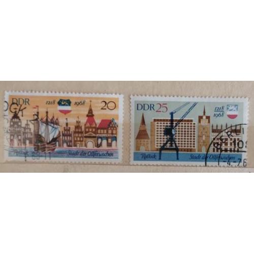 1968 ГДР Германия DDR Серия марок (Город Росток, Корабль) Гашеные