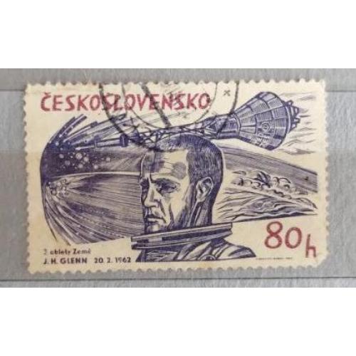 Чехословакия 1964 год. марка космонавт Джей Х.Гленн  космос