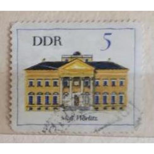 ГДР 1967 марка «Архитектурные памятники  5Pf - Дворец Вёрлиц(архитектор Ф. В. Эрдмансдорф,