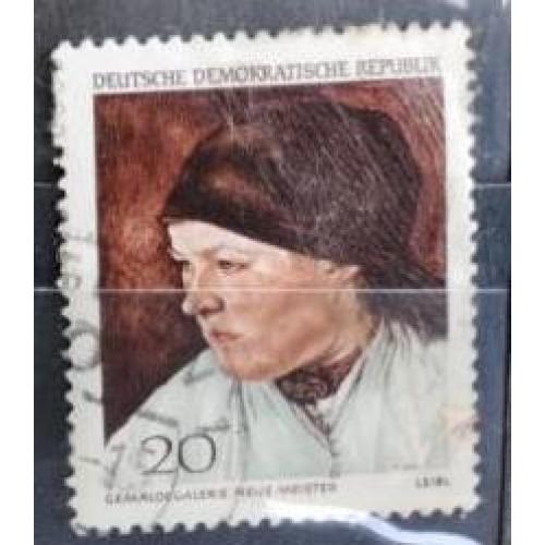 ГДР 1968 марка портрет девушки с горной фермы Вильгельм Лейбл 