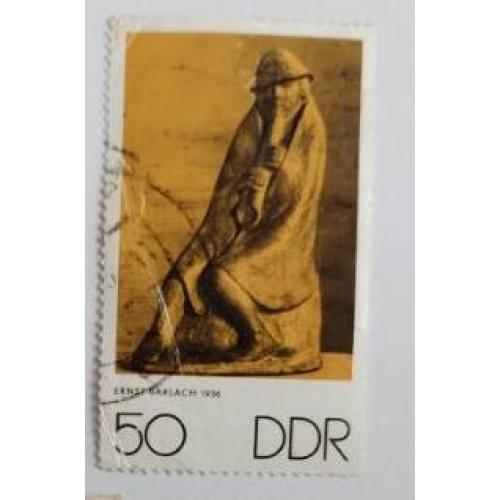 ГДР 1970 Искусство Скульптура 50 пф GERMANY, DDR 1970  ГДР 1970 марка  Эрнст Барлах