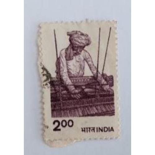 Индия 1980г 2 рупии  India 2 Rupees 1980 Textiles Definitive