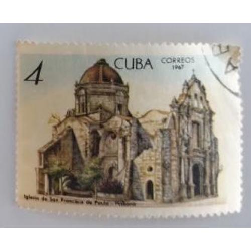Куба 1967 марка из серии Исторические здания Cuba 1967 Iglesia de San Francisco de Paula Habana 4