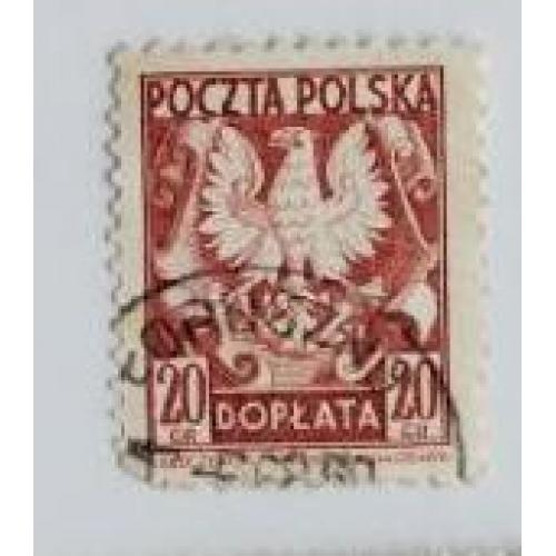 Польша 1950 марка  Орел Доплатная 