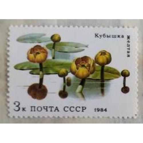 СССР  1984 марка Водные растения Кубышка желтая