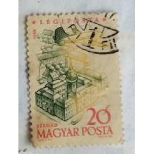 Венгрия 1958 марка авиация, архитектура