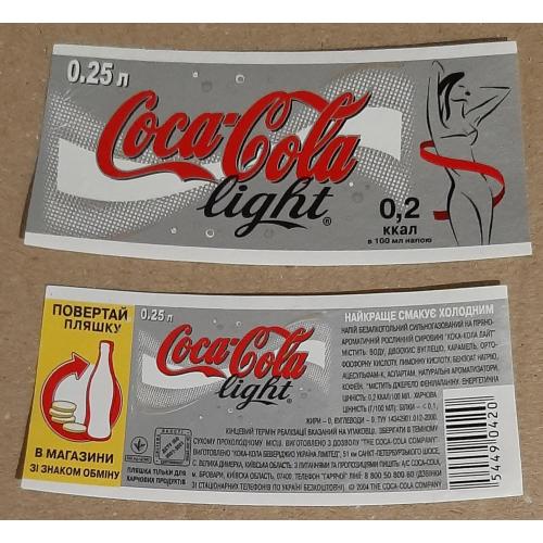 Етикетка напій Coca - Cola light / Кока - Кола лайт (3)
