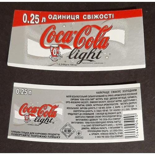 Етикетка напій Coca - Cola light / Кока - Кола лайт (5)