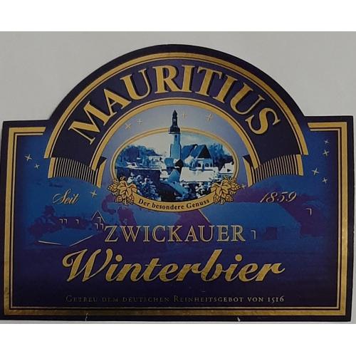 Этикетка пивная Mauritius winterbier (Германия)