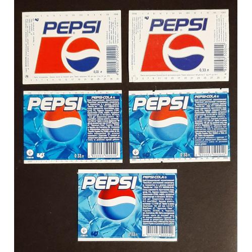 Этикетки Pepsi 5 шт.( г.Черкассы)