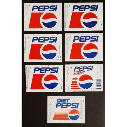 Этикетки Pepsi 7шт.(Оболонь)
