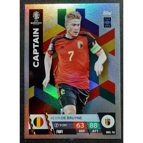 Картка Topps футбол Кевін Де Брюйне Бельгія EURO  ЄВРО 2024