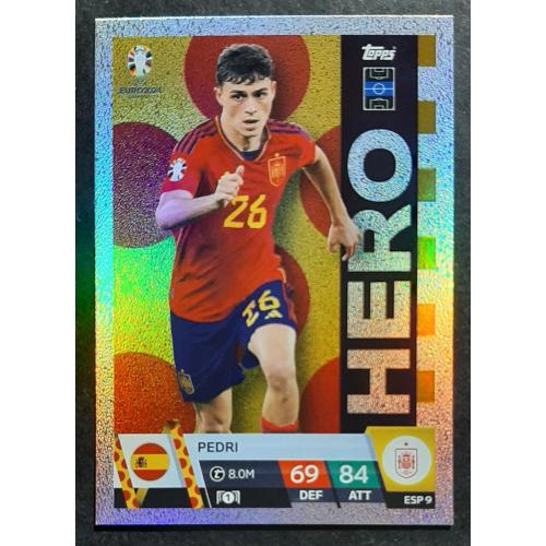 Картка Topps футбол Педрі Іспанія ЄВРО 2024
