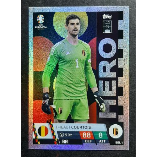 Картка Topps футбол Тібо Куртуа Бельгія ЄВРО 2024