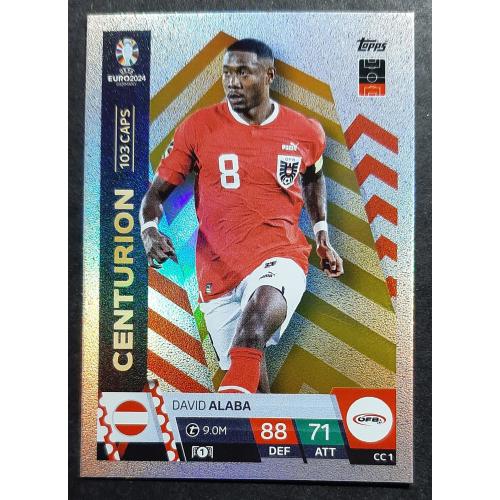 КарткаTopps футбол Давід Алаба Австрія ЄВРО 2024