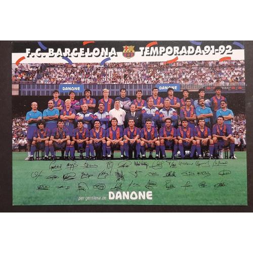Листівка футбол Барселона Іспанія 1991/92