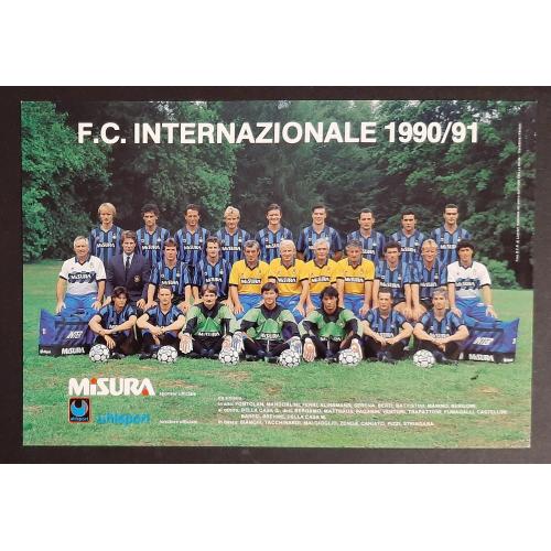 Открытка футбол  Интер Милан Италия 1990/91