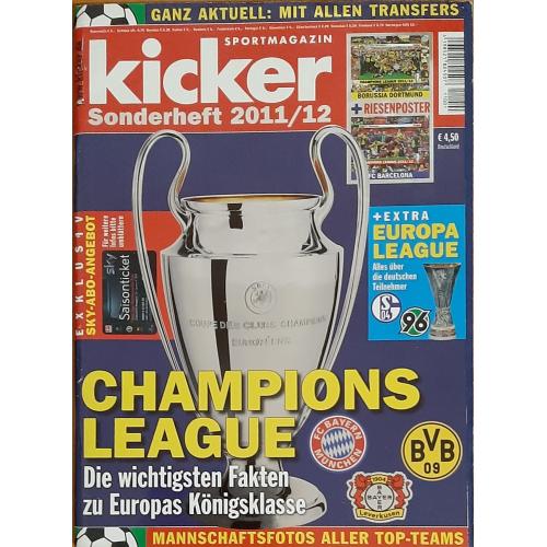 Журнал Kicker/Кикер Лига Чемпионов 2011/2012 + двухсторонний постер Барселона; Боруссия Дортмунд