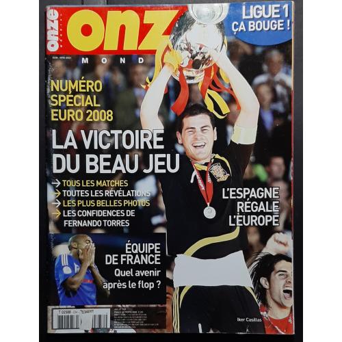 Журнал Onze/Онзе Франція 2008 Спецвипуск Євро 2008 постер Торрес/зб Іспанії формат А2