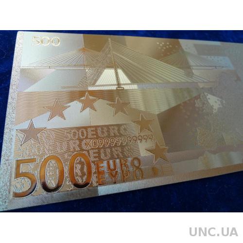 Европа 500 евро 2002 золотая банкнота Идеальная АНЦ