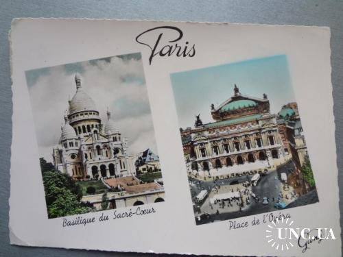 Франция почтовая маркированная открытка 28 июня 1960 Париж, Собор Всех святых и площадь Оперы