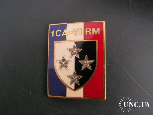 ФРАНЦИЯ полковой знак ’’ ’’ 1° CA VI° RM Corps d'Armée 6° Région Militaire Metz