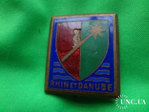 ФРАНЦИЯ полковой знак ’’1-я армия Свободной Фран’’ RHIN ET DANUBE 1° ARMEE DE LATTRE LIBERATION 1944