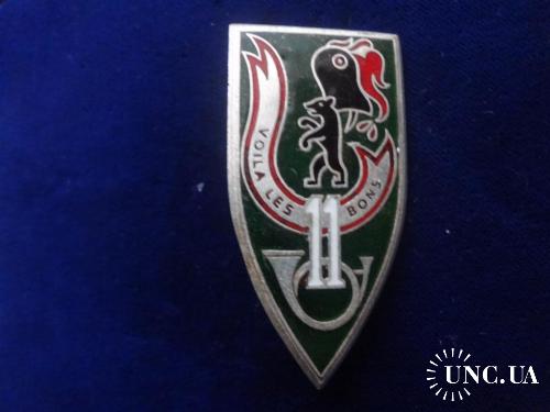 ФРАНЦИЯ полковой знак ’’11-я танковая группа’’ 1955-87. 11° Groupe d’Escadron de Chars Moyens