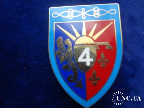 ФРАНЦИЯ полковой знак ’’4-й гусарский развед. полк’’ 4° Régiment de Hussards