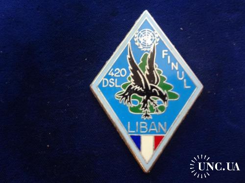 ФРАНЦИЯ полковой знак ’’420-я дивизион в Ливан Parachutistes 11° DP 420° DSL FINUL Liban Translucide