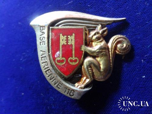 ФРАНЦИЯ R полковой знак ’’118-я авиабаза в г. Монт Марсан’’ Base Aérienne 118, MONT de MARSAN