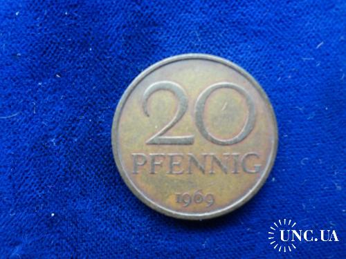 ГДР 10 пфенингов 1969 20 лет образования страны