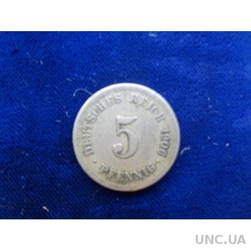 Германия 5 пфенингов 1906