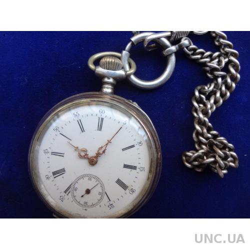 Германия часы карманные серебро 800, именные: Лейпциг - 1913, номерные, вес 83 гр. Фирма - K &amp; R