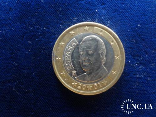Испания 1 евро 2001 король Хуан Карлос I