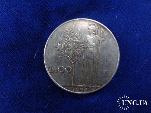 Италия 100 лир 1958 Богиня войны Минерва