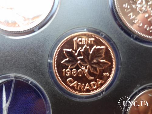 Канада 1 цент 1980 Кленовый лист Анц из набора