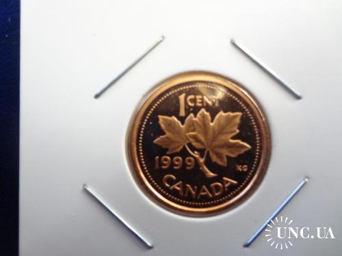 Канада 1 цент 1999 Кленовый лист  Пруф, из набора