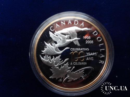 Канада 1 доллар серебро 2008 100 лет открытия Оттавского королевского монетного двора