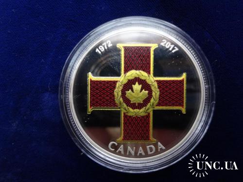 Канада 20 долларов серебро 2017 крест "За Доблесть"